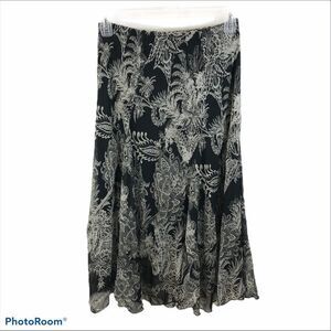 JK LA Chiffon Black and White Print Skirt Small